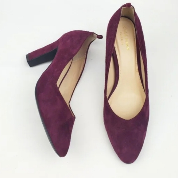 Cole Haan Grand O.S Burgundy suede chunky heel pumps size 7B - Picture 7 of 7